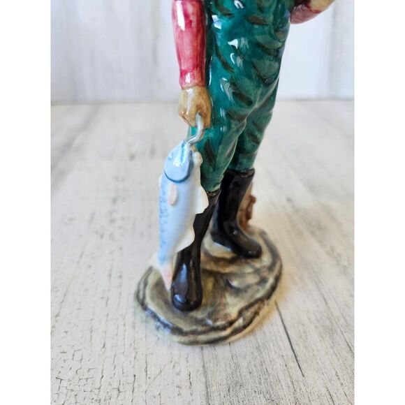 Vintage gort American fisherman Fisher fish CA 1870 bone China figurine sculptur - Picture 5 of 8